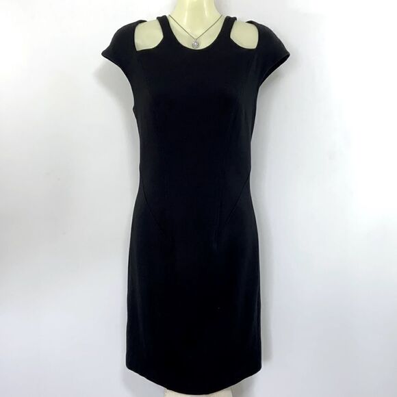 Helmut Lang Dress Black Cold Shoulder Body Con NWOT Sz Medium - Picture 2 of 9